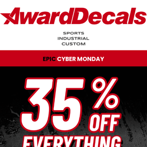 Cyber Monday Alert: Up to 35% Off on Decals!!!