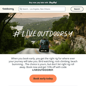 How do you live Outdoorsy?