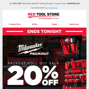 ENDS TONIGHT - PACKOUT 20% Off Sale