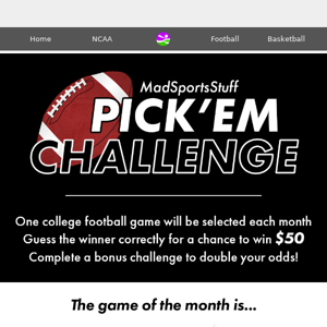 🏈 October Pick'em Challenge!