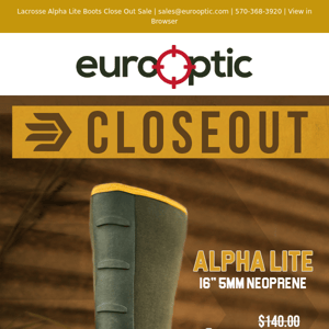 CLOSEOUT: Lacrosse Alpha Lite 16" Green Boots