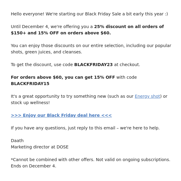 Black Friday: 25% OFF starts now