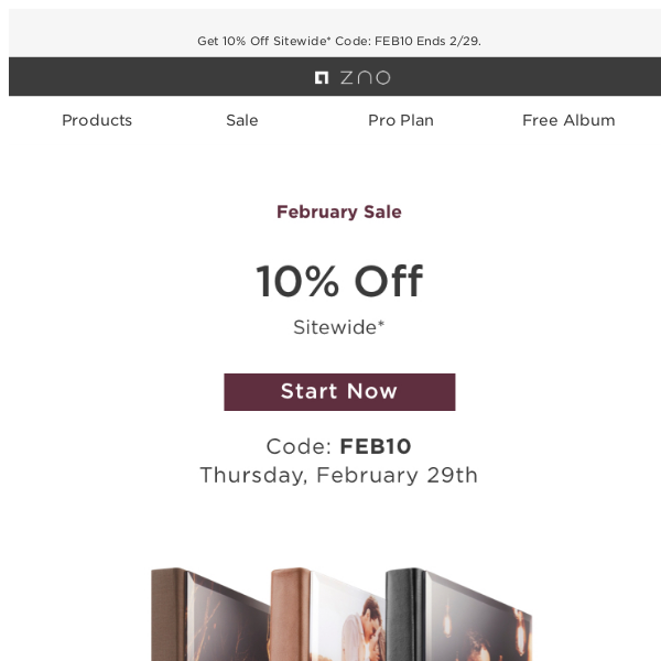 Take 10% Off Top Quality Photo Albums and Books!