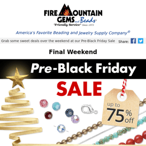 Final Weekend for the Pre-Black Friday SALE