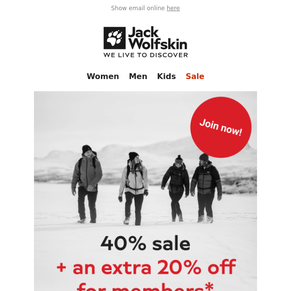 Last chance: 40% off in the sale + extra 20% for members