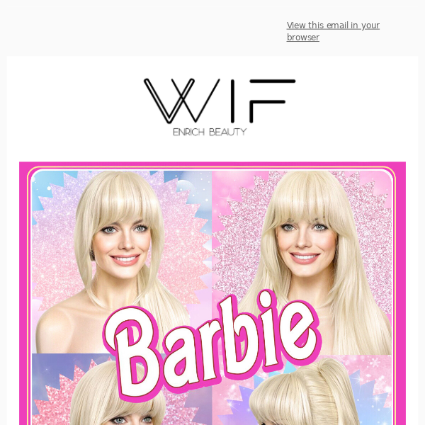 🔔 Our latest arrival - the stunning Barbie-inspired blonde wig!