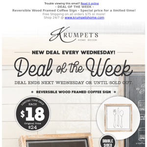 Deal of the Week ☕️ Special price on a popular item for one week only!