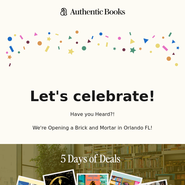 Authentic Books Here! 5 Days of Deals  ✨