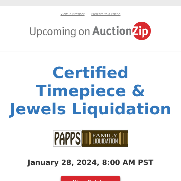 Certified Timepiece & Jewels Liquidation