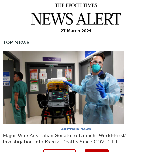 Major Win: Australian Senate to Launch ‘World-First’ Investigation into Excess Deaths Since COVID-19