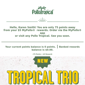 NEW Tropical Trio with Mojo Roast Pork