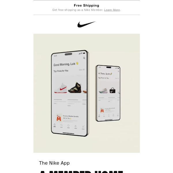 Your custom Nike App experience, Nike