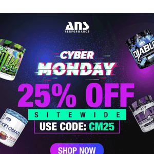 25% OFF Cyber Monday Sale! 💪