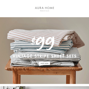 ⭐⭐ S-U-M-M-E-R S-A-L-E ⭐ $99 Vintage Stripe Sheet Sets ⭐⭐