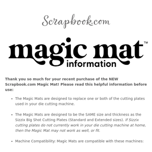 Important Magic Mat Information