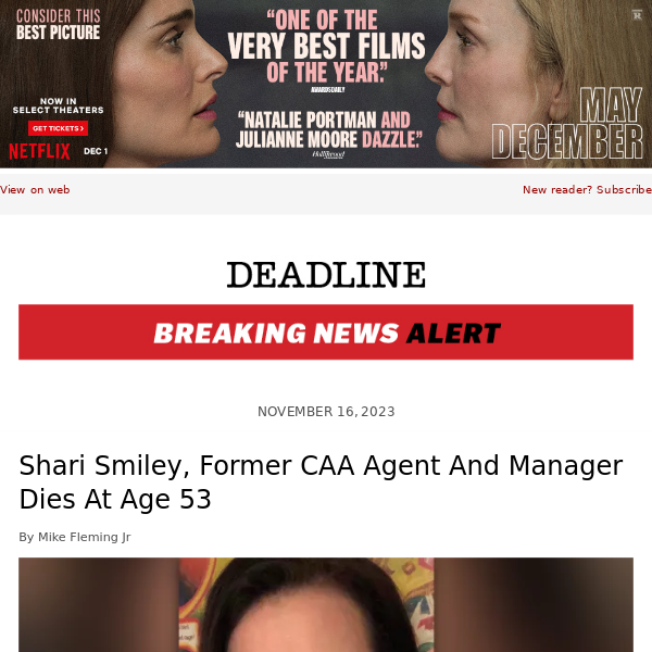 Shari Smiley Former Caa Agent And Manager Dies At Age 53 Deadline Hollywood 6071
