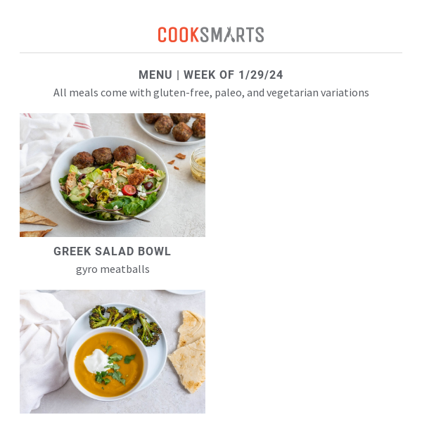 Greek Salad Bowl | Curried Carrot Ginger Soup | Lasagna Frittata