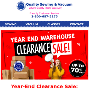 Year-End Clearance Sale Starts TODAY