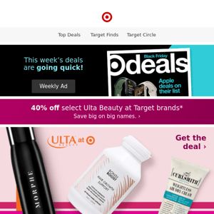 Save 40% (yes, 4-0!) on select Ulta Beauty at Target brands.