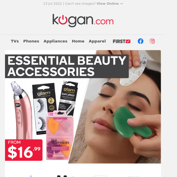 Glow Up with Beauty Accessories from $16.99 - While Stocks Last!