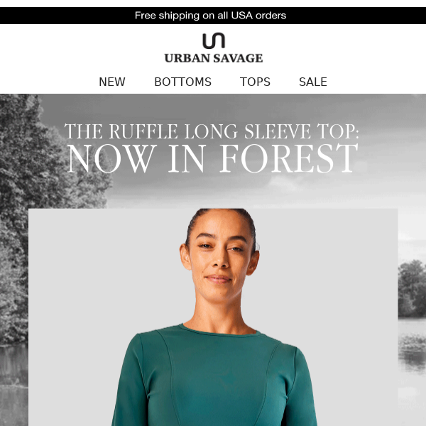 Now in Forest: The Ruffle Long Sleeve Top