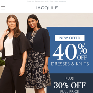 New Offer! 40% Off Dresses.