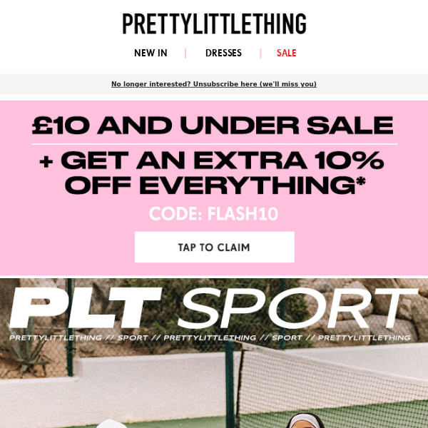 Get an extra 10% off PLT Sport 🏋️‍♀️🏆 - Pretty Little Thing