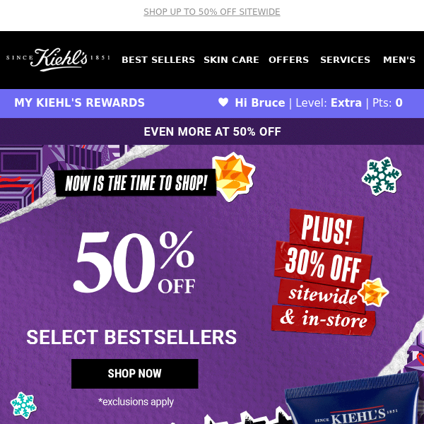 🛎️Don't Miss Out Kiehl's! Up to 50% OFF Including 30% OFF SITEWIDE🛎️