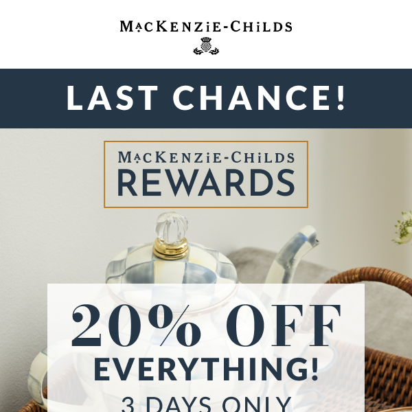 This is it. LAST DAY for 20% off!
