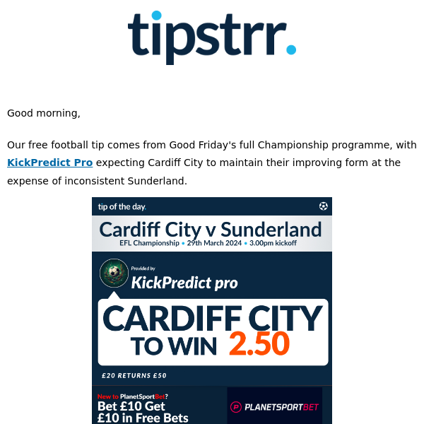 Free football tip from Good Friday's Championship action