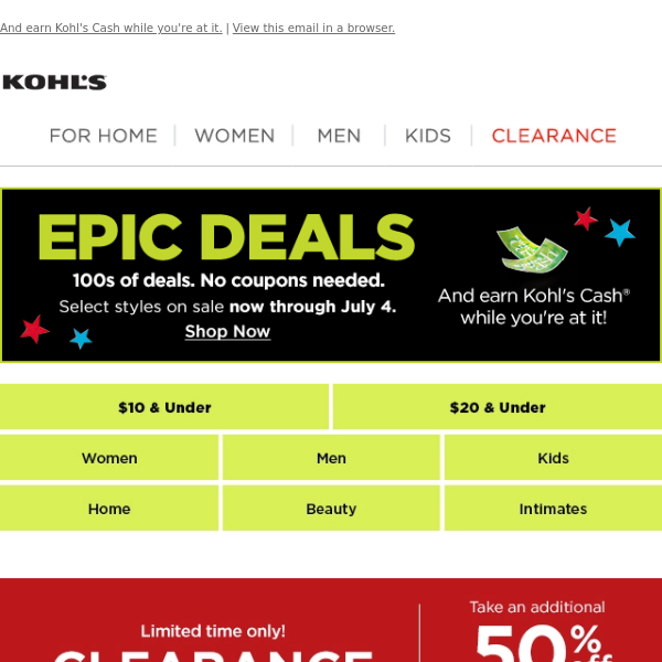 We've got EPIC deals & an extra 50% off clearance 👀 - Kohls