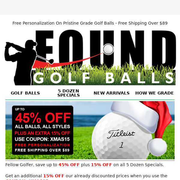 Found Golf Balls - Latest Emails, Sales & Deals