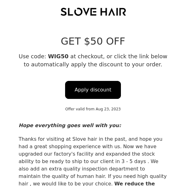 Long time no see! CHECK what is new in Slove hair