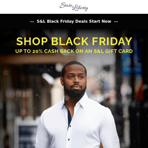 Black Friday Deals: Up To 20% Back