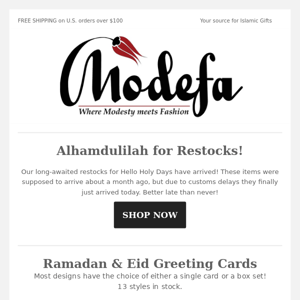 📣 Restocks! Ramadan Greeting Cards & Bags