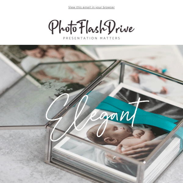 Elegant yet modern - Glass Photo Box sale!