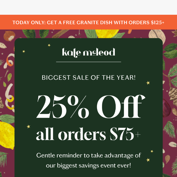 Still interested in 25% OFF Kate McLeod?