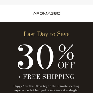 Hurry! 30% Off + Free Shipping Ends Tonight