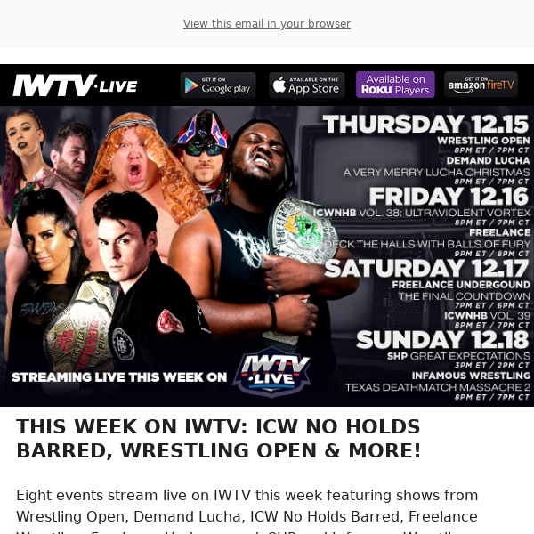 TONIGHT LIVE on IWTV: Demand Lucha & Wrestling Open!