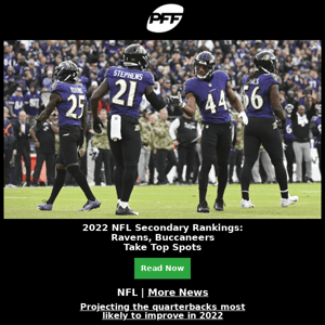 2022 NFL Secondary Rankings, Breakout Players, QB Projections