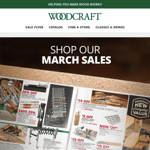 March Deals Are Almost Gone — Head to Woodcraft.com! 