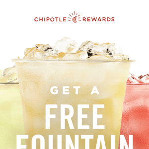 Enjoy a free Fountain Drink, on us