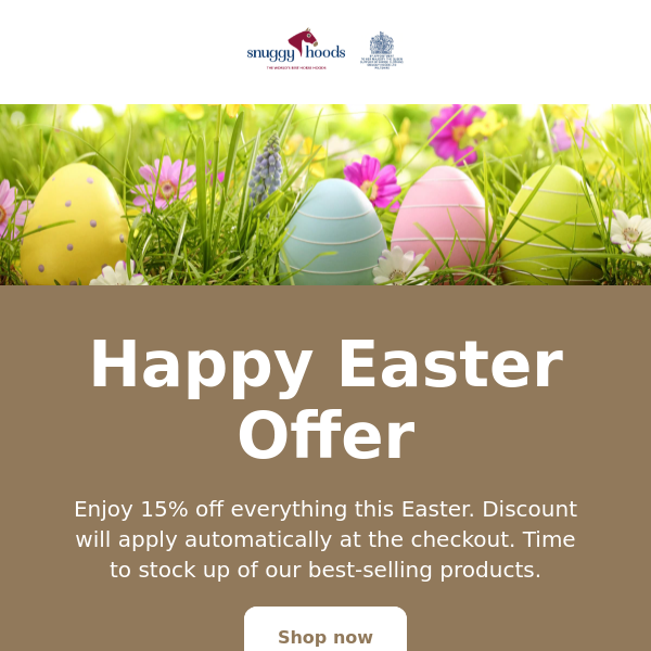 LAST 24 HOURS - 15% Off Happy Easter Offer