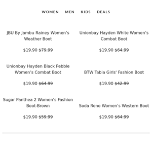 Shop our Selection of $19.90 Boots! Huge Discounts for You!