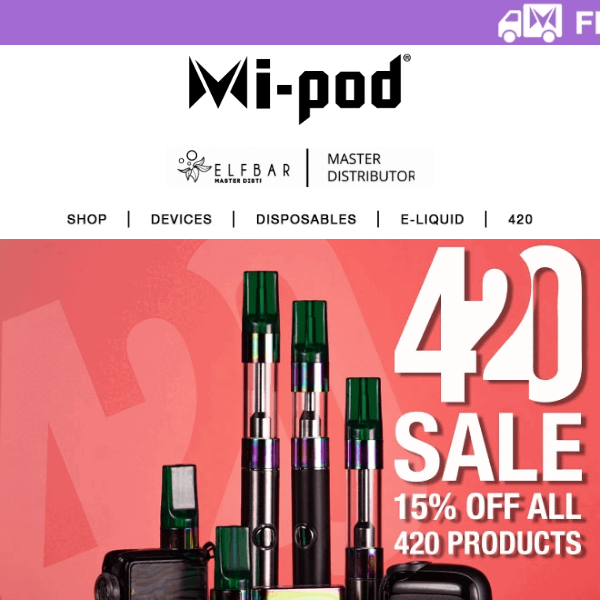 Mi-Pod Online | 48 Hour Sale on 420 Devices | 15% Off