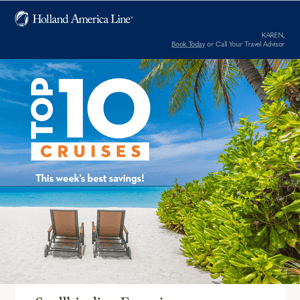 Holland America Line, Top 10 Cruises from $399