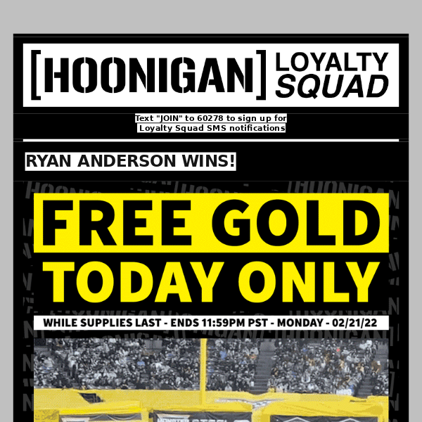 FREE GOLD STICKER - TODAY ONLY