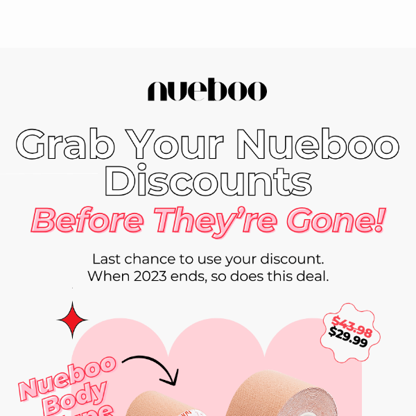 Tick-Tock! Last Chance for Your Exclusive Nueboo Discounts!