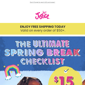 $10 shorts + $10 tees: everything she needs for Spring Break