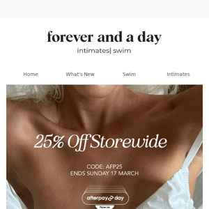 Afterpay Day Continues: 25% Off Sitewide